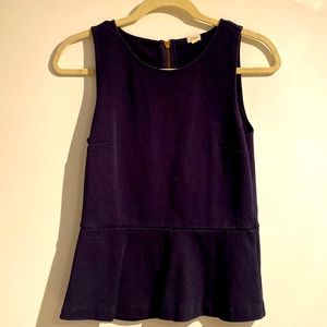 J.Crew XS Navy Blue Peplum Top